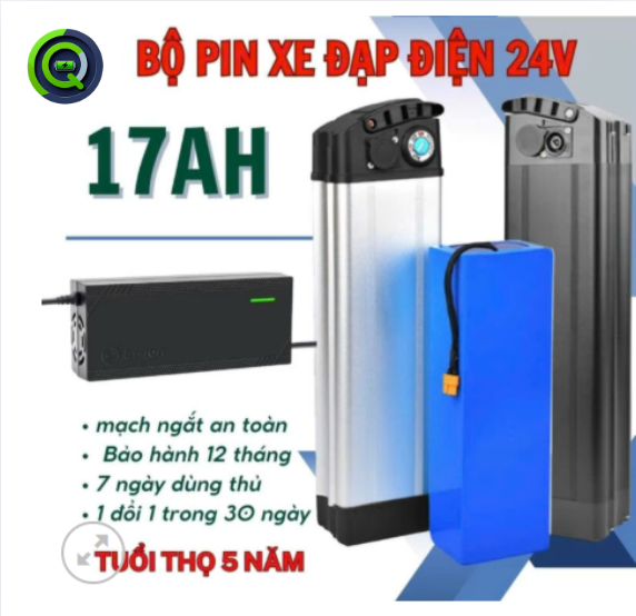 Pin Xe đạp điện 24V 17AH Chính Hãng, giá rẻ